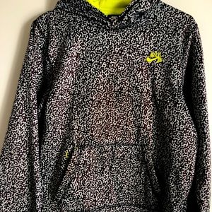 NIKE SB Leopard Print Hoodie ; Lime green accents